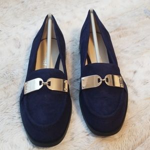 Nine West Town Hall Navy Blue Suede Flats